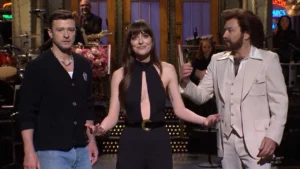 Dakota Johnson and Justin Timberlake Reunite on SNL Stage